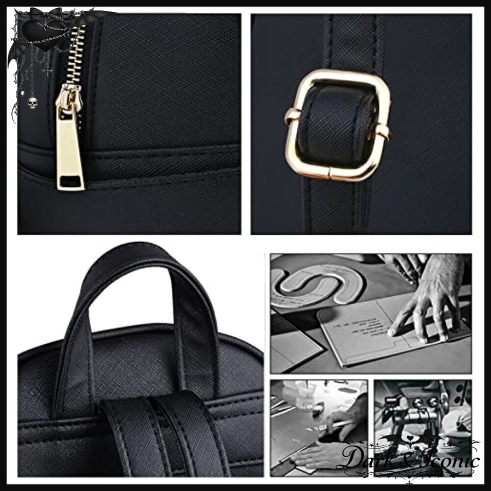 Mini Leather Backpack With Wings, Adjustable Stra… - image 6